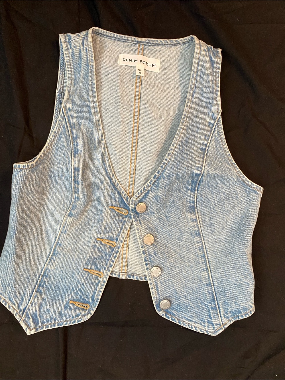 Denim Forum Light Blue Washed Denim Vest